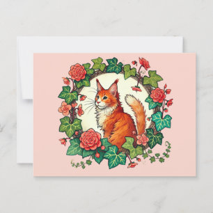 Carte Postale Chat à coon de Maine Ginger orange