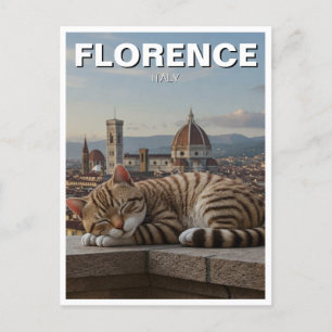 Carte Postale Chat à Florence Italie Duomo Voyage
