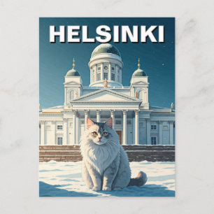 Carte Postale Chat à Helsinki Finlande Voyage