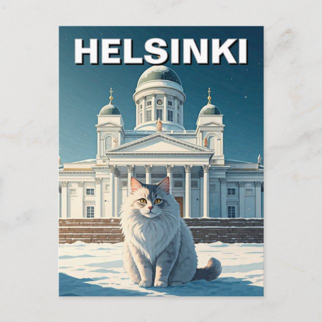 Carte Postale Chat à Helsinki Finlande Voyage (Devant)