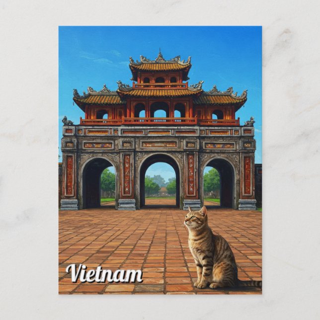 Carte Postale Chat à Hue Imperial City Viêt Nam Voyage (Devant)