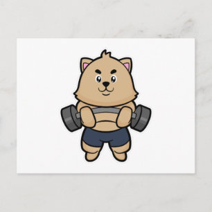Carte Postale Chat à la musculation avec haltère