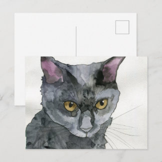 Carte Postale Chat à l'aquarelle