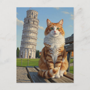Carte Postale Chat à Pise Italie