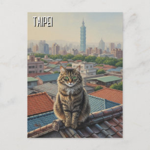 Carte Postale Chat à Taipei 101 Taïwan