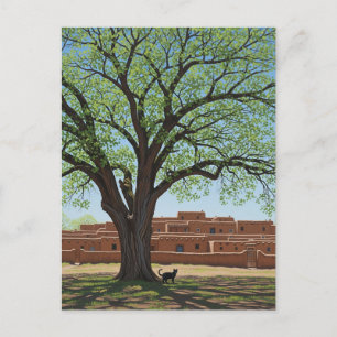 Carte Postale Chat à Taos Pueblo Nouveau-Mexique