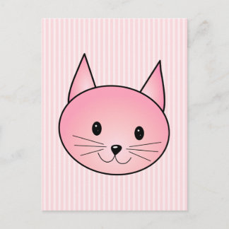 Carte Postale Chat. Adorable chaton rose.