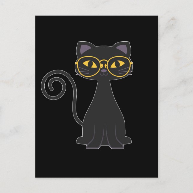 Carte Postale Chat amoureux Maman Drôle Kitten avec lunettes (Devant)