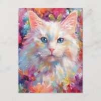 Chat angora turc coloré