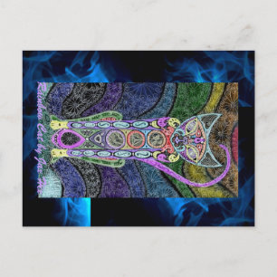 Carte Postale Chat arc-en-ciel