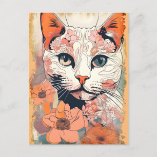 Carte Postale Chat Artistique