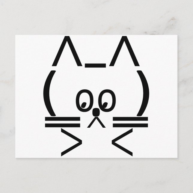 Carte Postale Chat ASCII (Devant)