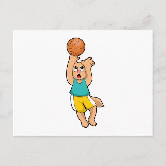 Carte Postale Chat au basketball (Devant)