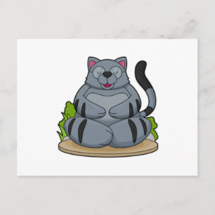 Carte Postale Chat au Yoga Fitness
