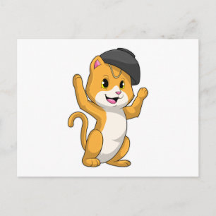 Carte Postale Chat avec bol de Ramen