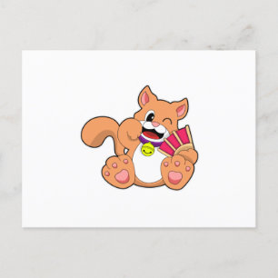 Carte Postale Chat avec Clochette