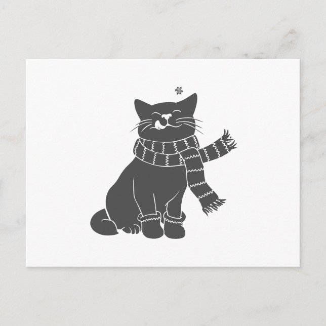 Carte Postale Chat avec foulard de beauté - Choisir la couleur a (Devant)