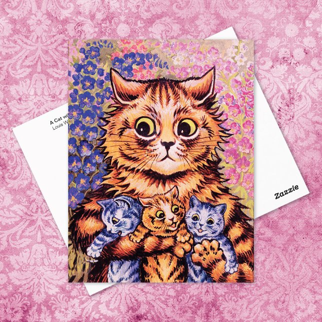 Carte Postale Chat avec ses chatons Louis Wain (Créateur téléchargé)