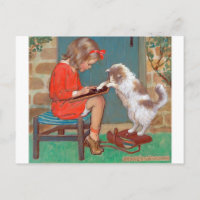 Chat avec une fille, Jessie Willcox Smith