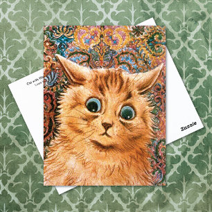 Carte Postale Chat avec Wallpaper Arrière - plan Louis Wain