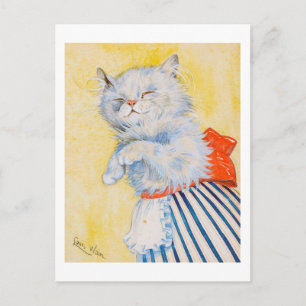 Carte Postale Chat blanc avec tablier, Louis Wain