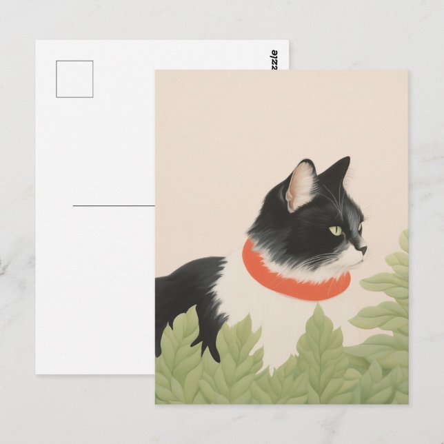 Carte Postale Chat Boho Mignon (Devant / Derrière)