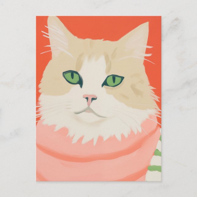 Carte Postale Chat Boho mignon (Devant)