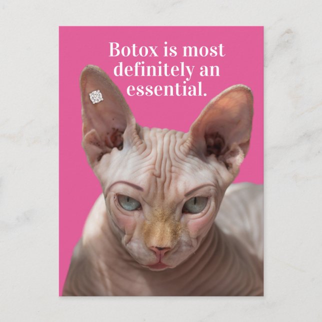 Carte Postale Chat-Botox Rincé Drôle Est Essentiel (Devant)