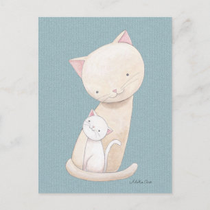 Carte postale Chat Chat Maman & Bébé Chic Chat Art