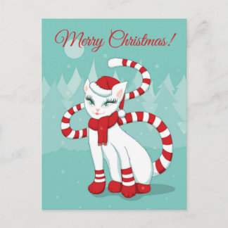 Carte Postale Chat Christmas Mood - Vacances Prêt Kitty
