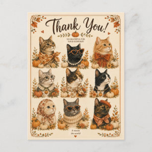 Carte Postale Chat citrouille animal cadeau