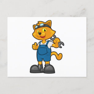 Carte Postale Chat comme Mécanique avec Spanner