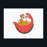 Carte Postale Chat comme surfer avec Watermelon<br><div class="desc">Ce design est le cadeau idéal pour un anniversaire,  Noël et d'autres célébrations. Il convient aux femmes,  aux hommes et aux enfants.</div>