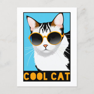 Carte Postale Chat Cool amusant