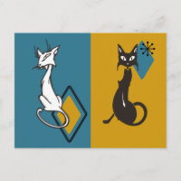 Chat Cute Rétro Kitties Mid Century
