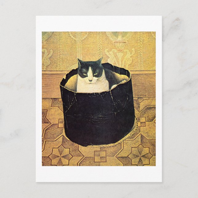 Carte Postale Chat dans une boîte à chapeaux, Solomon Meijer (Devant)