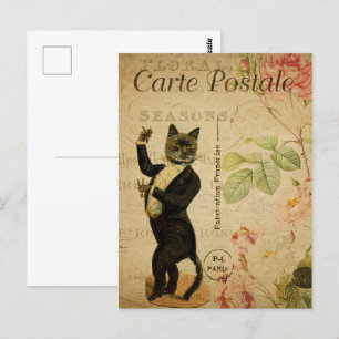 Carte Postale Chat dansant à Tuxedo