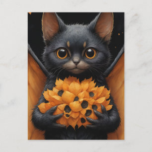 Carte Postale Chat de chauve-souris adorable