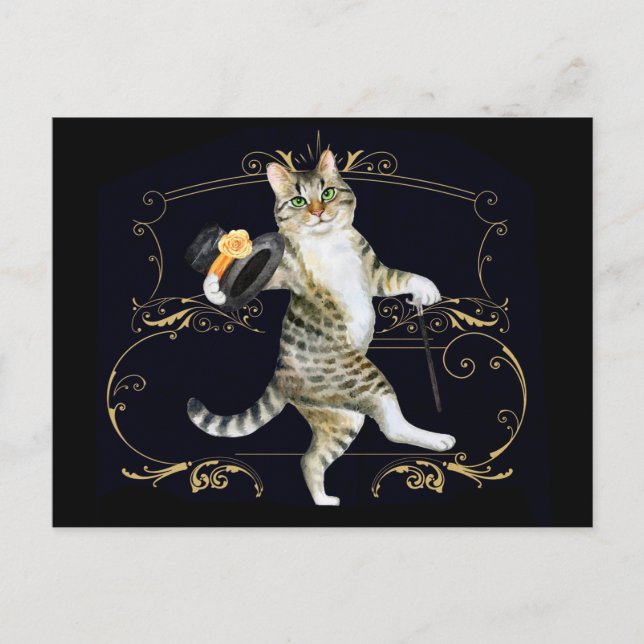 Carte Postale Chat de danse (Devant)
