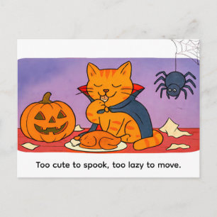 Carte Postale Chat de dessin animé mignon déguisé en petit vampi