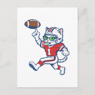 Carte Postale Chat de foot drôle