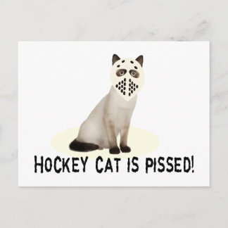 Carte Postale Chat de hockey en colère