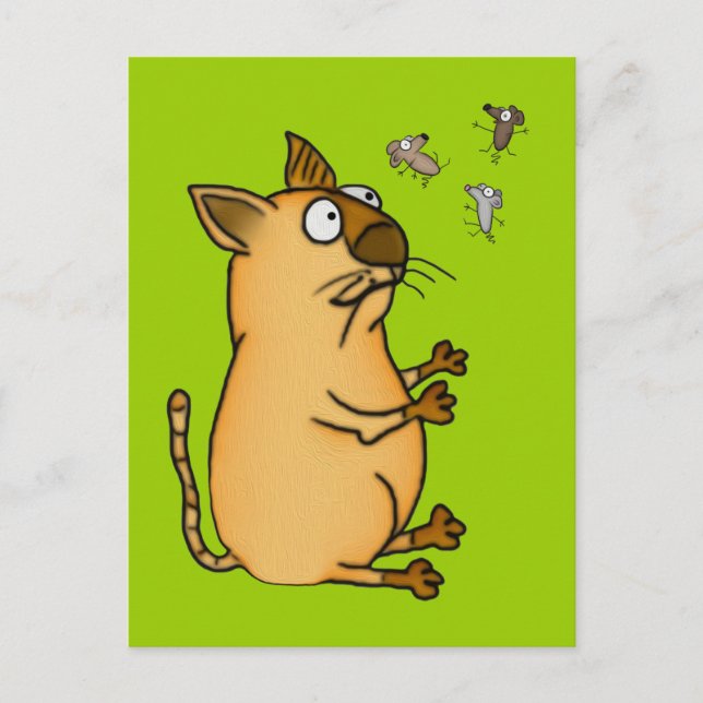 Carte Postale Chat de jonglerie (Devant)