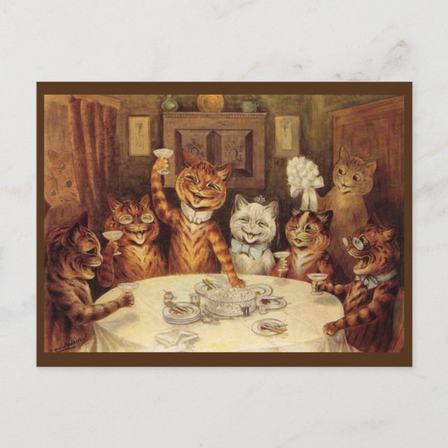 CARTE POSTALE CHAT DE LOUIS WAIN, 'CÉLÉBRATION' (Devant)