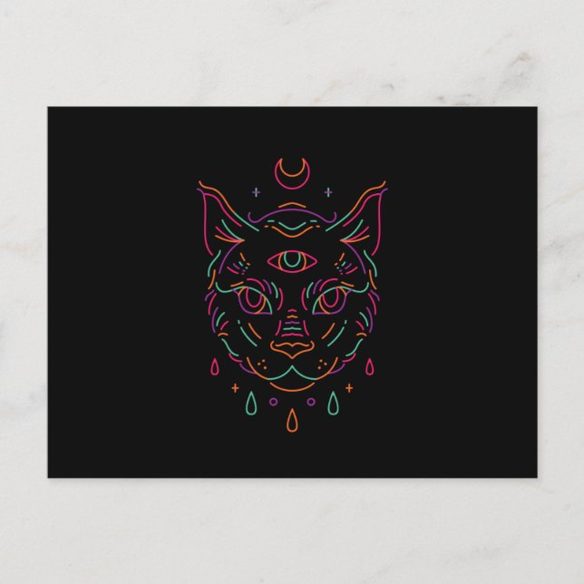 Carte Postale Chat de lune (Devant)