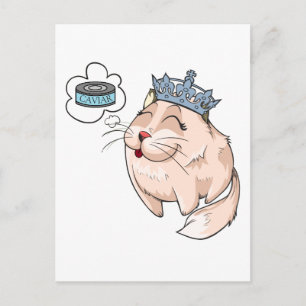 Carte Postale Chat de luxe rêvant de caviar