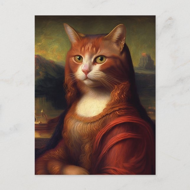 Carte Postale Chat de Mona Lisa (Devant)
