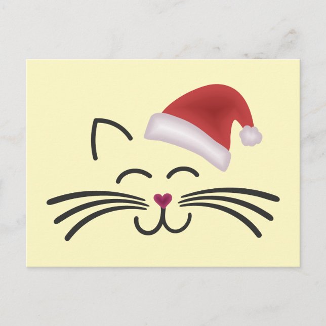 Carte Postale Chat de Nikolaus Casquette Cat Santa Hat (Devant)