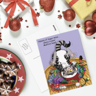 Carte Postale Chat de Noël