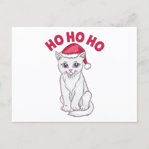 Carte Postale Chat de Noël Ho Ho